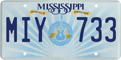 MS license plate MIY733