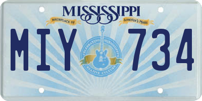 MS license plate MIY734