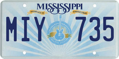 MS license plate MIY735