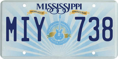 MS license plate MIY738