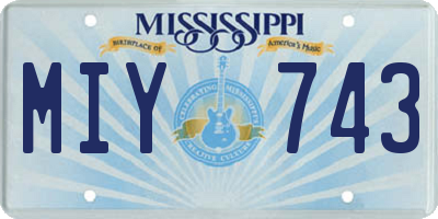 MS license plate MIY743