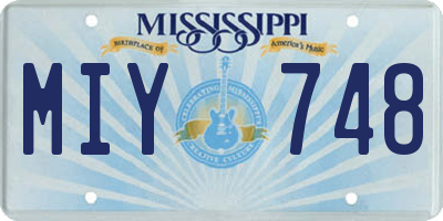 MS license plate MIY748