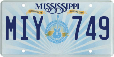 MS license plate MIY749