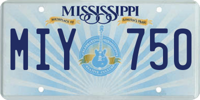MS license plate MIY750