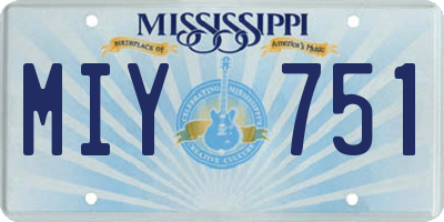MS license plate MIY751