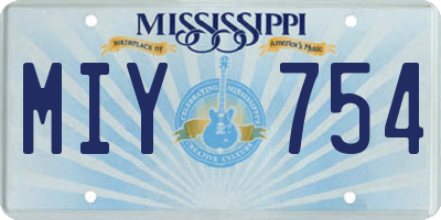 MS license plate MIY754