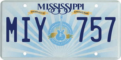 MS license plate MIY757