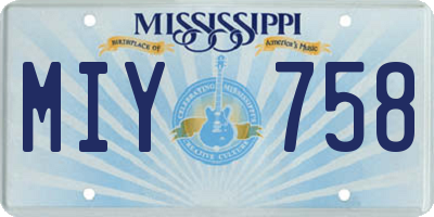 MS license plate MIY758