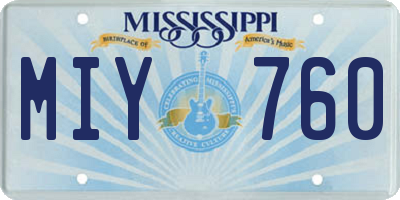 MS license plate MIY760
