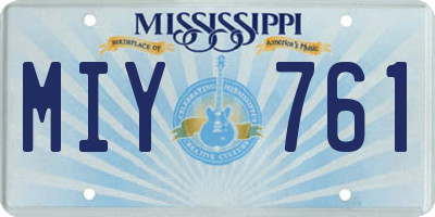 MS license plate MIY761