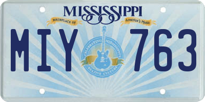 MS license plate MIY763