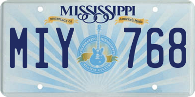 MS license plate MIY768