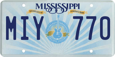 MS license plate MIY770