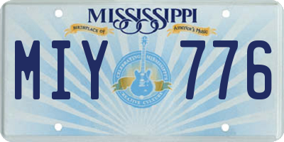 MS license plate MIY776