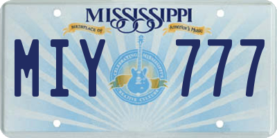 MS license plate MIY777