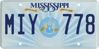 MS license plate MIY778