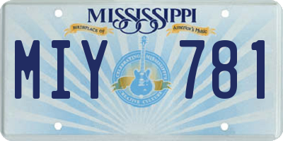 MS license plate MIY781
