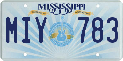 MS license plate MIY783