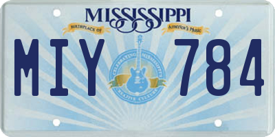 MS license plate MIY784