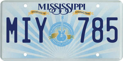 MS license plate MIY785