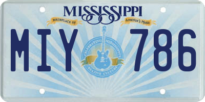 MS license plate MIY786