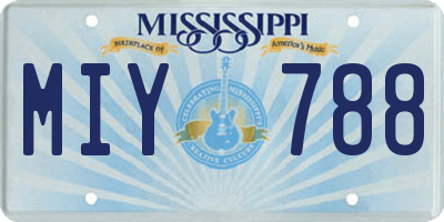 MS license plate MIY788