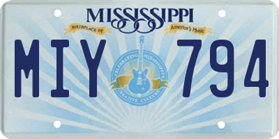 MS license plate MIY794