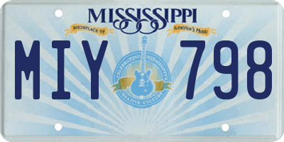 MS license plate MIY798