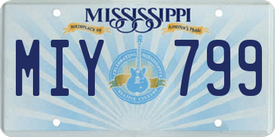 MS license plate MIY799