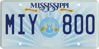 MS license plate MIY800