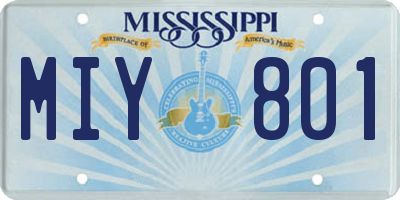 MS license plate MIY801