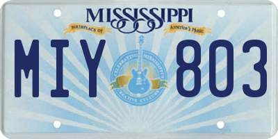 MS license plate MIY803