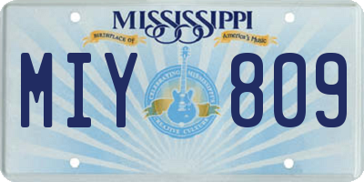 MS license plate MIY809