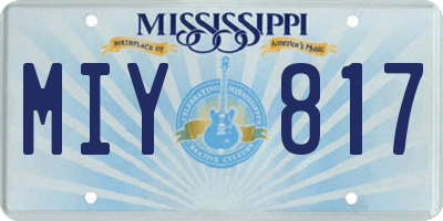 MS license plate MIY817