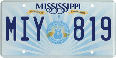 MS license plate MIY819