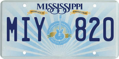 MS license plate MIY820