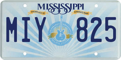 MS license plate MIY825