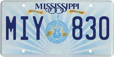 MS license plate MIY830