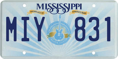 MS license plate MIY831