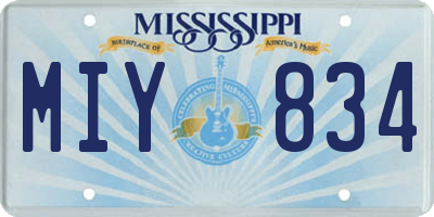 MS license plate MIY834
