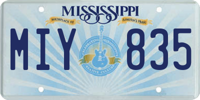 MS license plate MIY835