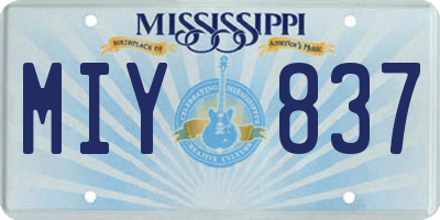 MS license plate MIY837