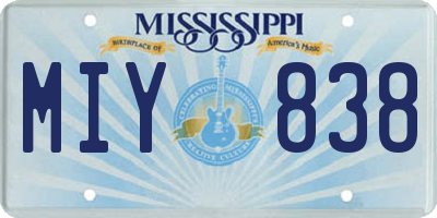 MS license plate MIY838