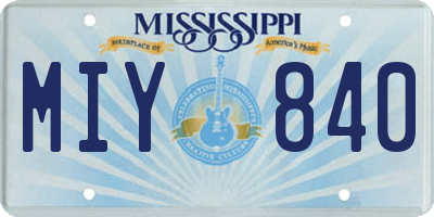 MS license plate MIY840