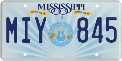 MS license plate MIY845