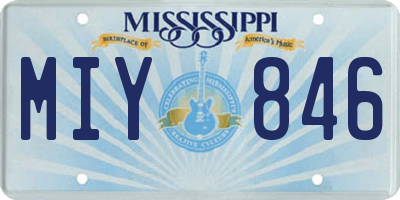 MS license plate MIY846