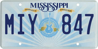 MS license plate MIY847