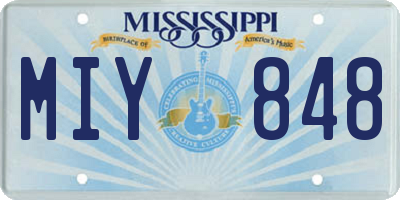 MS license plate MIY848