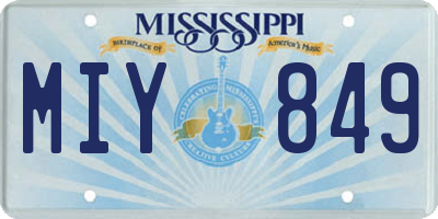 MS license plate MIY849