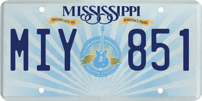 MS license plate MIY851